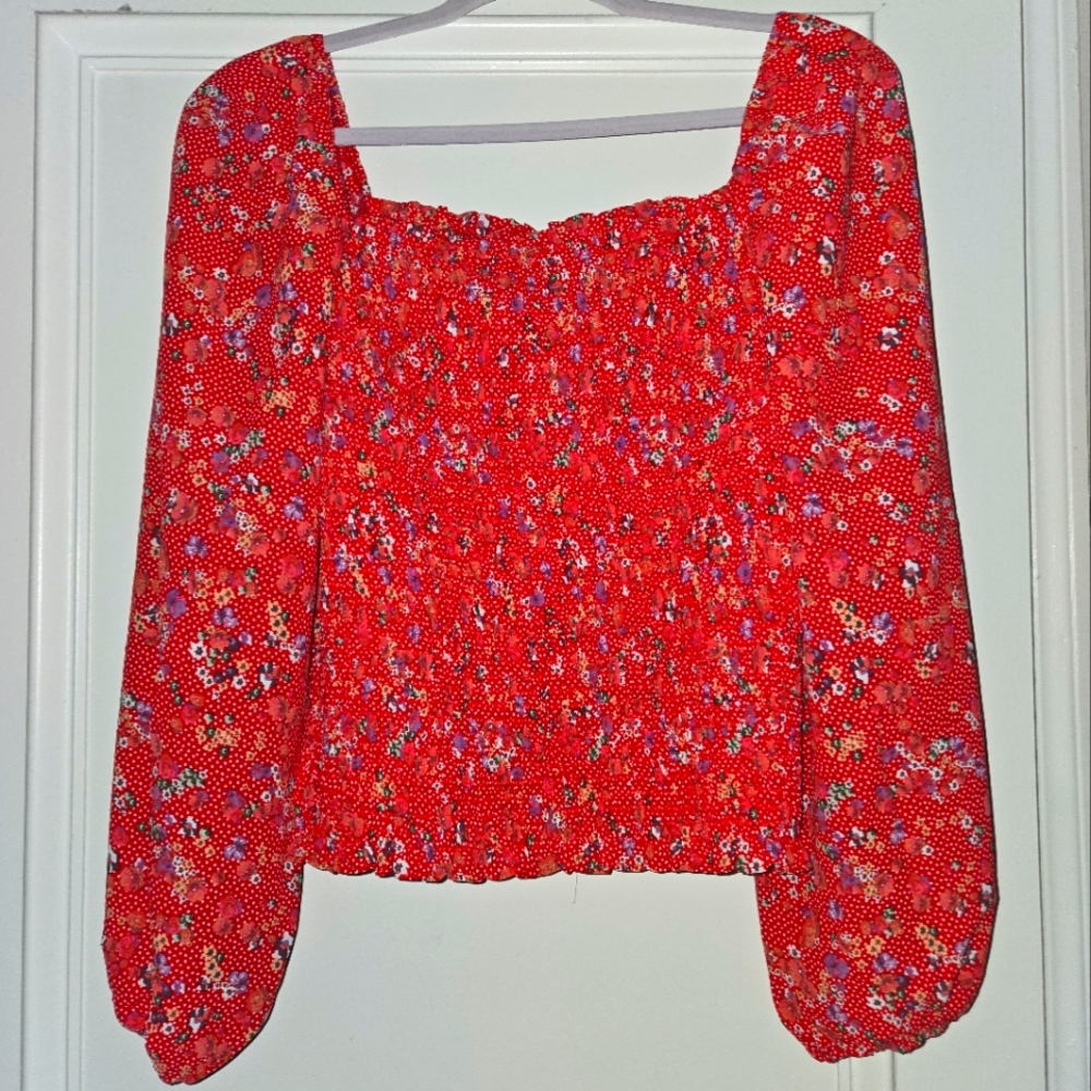 Amazon Floral Red Women's Blouse